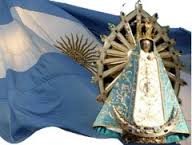 Resultado de imagen para bandera argentina y virgen d